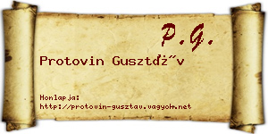 Protovin Gusztáv névjegykártya